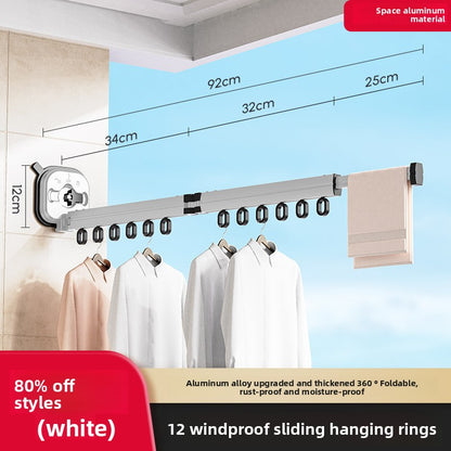 Wall-mounted folding clothes drying rack