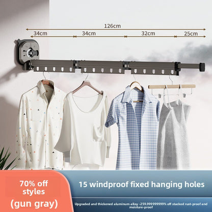 Wall-mounted folding clothes drying rack