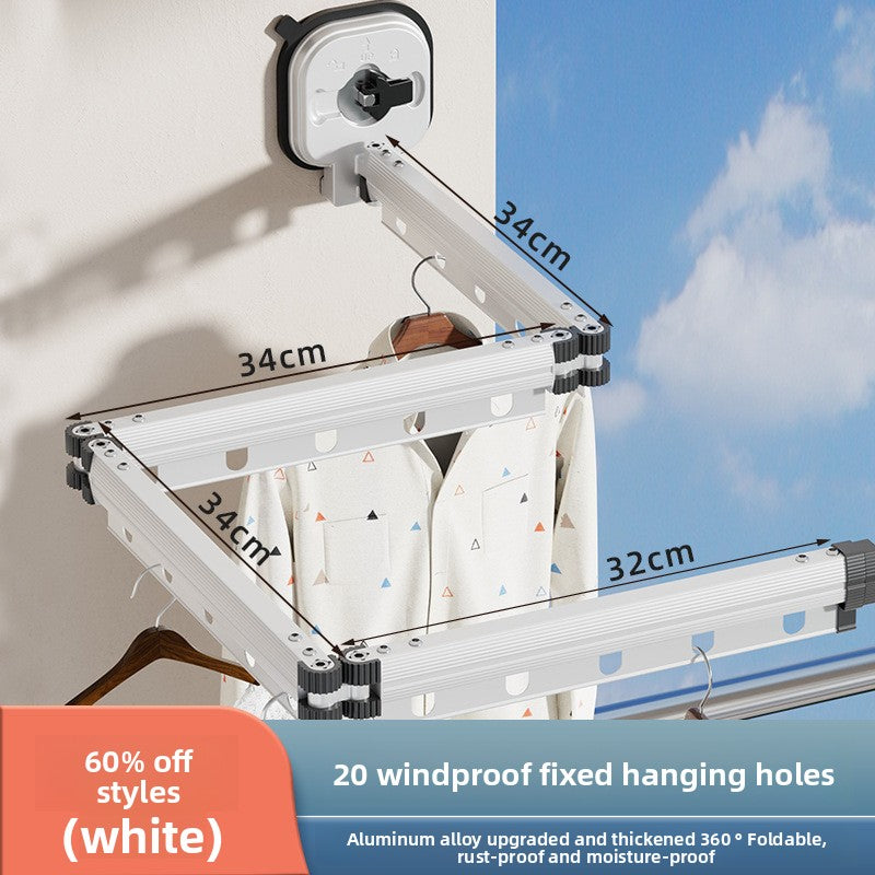 Wall-mounted folding clothes drying rack