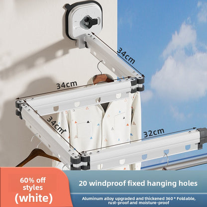Wall-mounted folding clothes drying rack