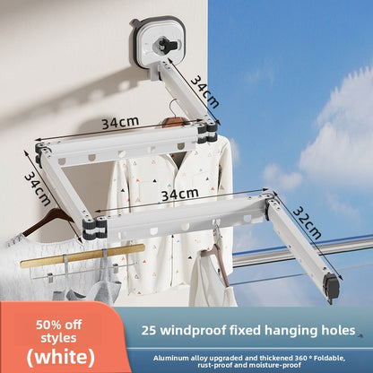 Wall-mounted folding clothes drying rack