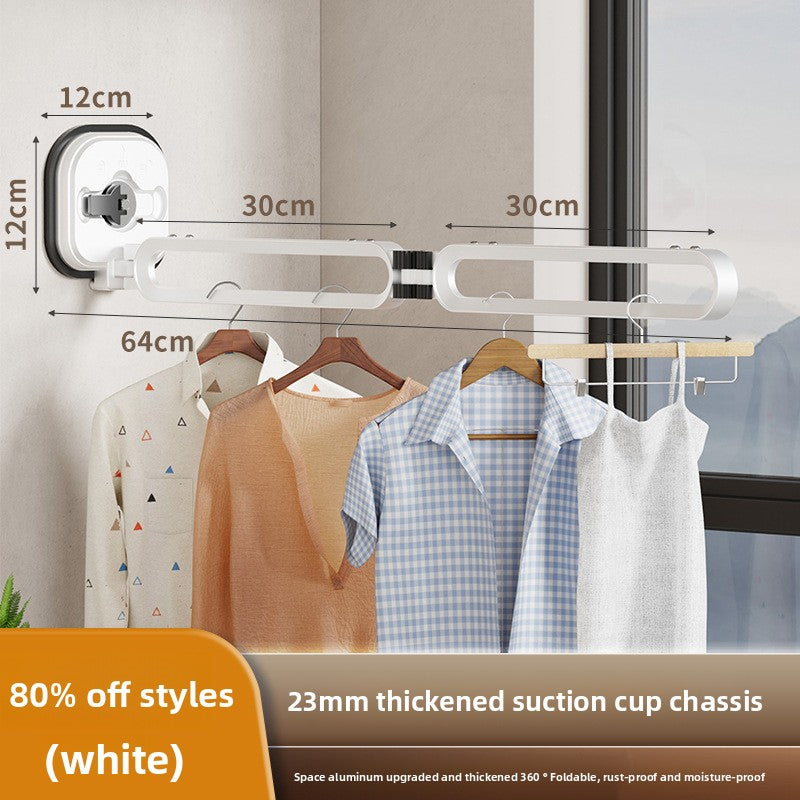 Wall-mounted folding clothes drying rack