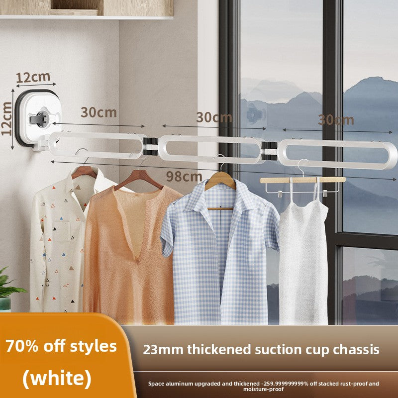 Wall-mounted folding clothes drying rack