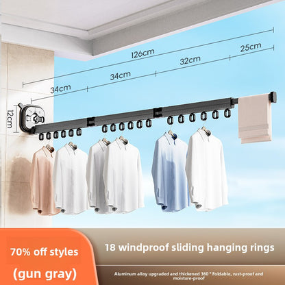 Wall-mounted folding clothes drying rack