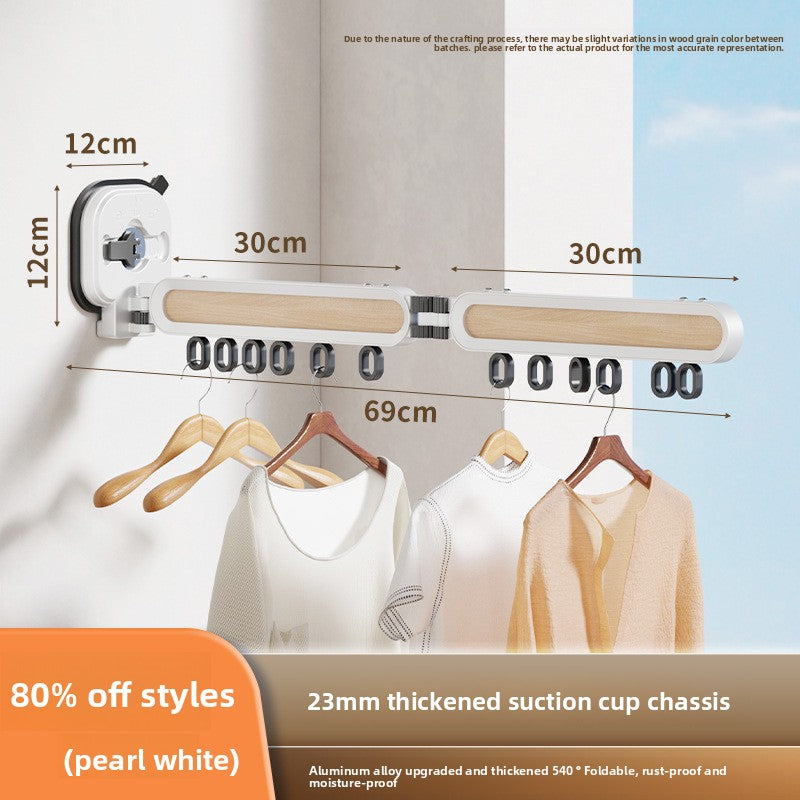 Wall-mounted folding clothes drying rack