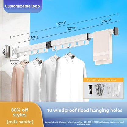 Wall-mounted folding clothes drying rack
