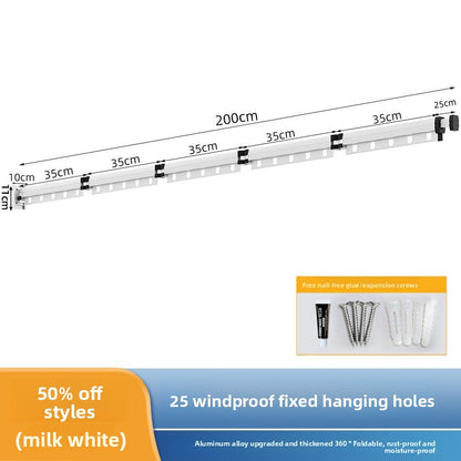 Wall-mounted folding clothes drying rack