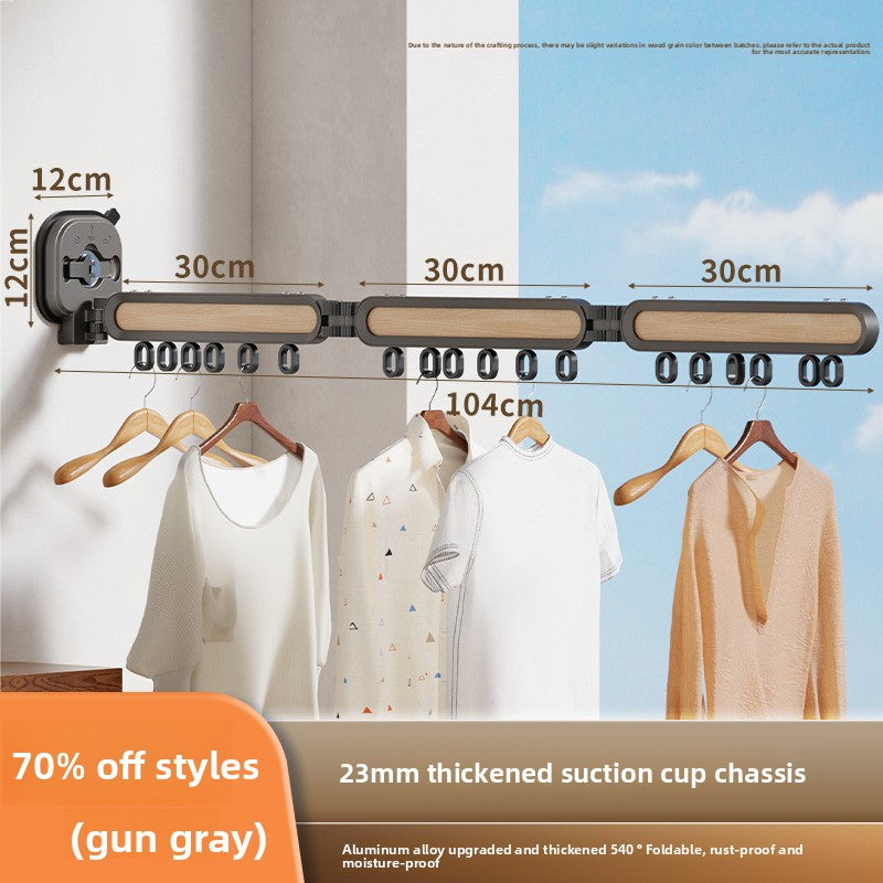 Wall-mounted folding clothes drying rack