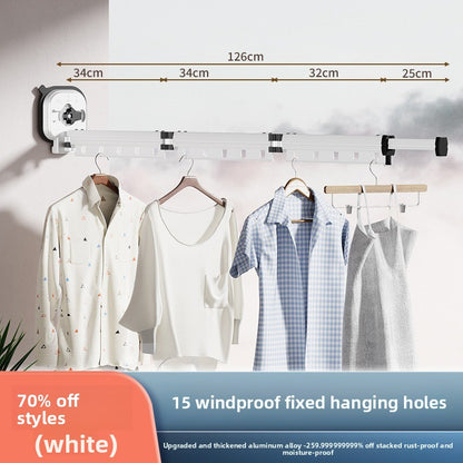 Wall-mounted folding clothes drying rack