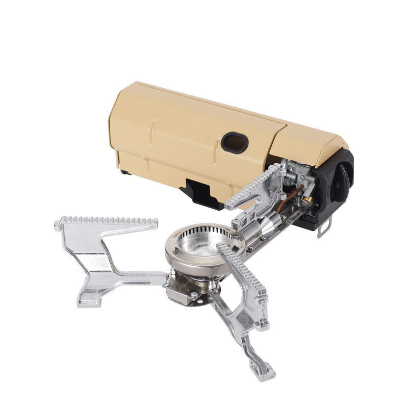 Card stove outdoor folding portable camping stove household cooking utensils gas stove fierce fire windproof cass magnetic stove