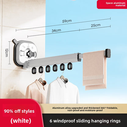 Wall-mounted folding clothes drying rack