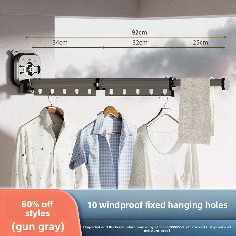 Wall-mounted folding clothes drying rack