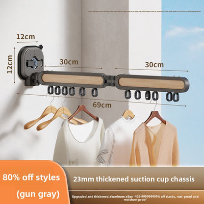 Wall-mounted folding clothes drying rack