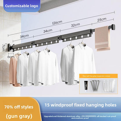 Wall-mounted folding clothes drying rack