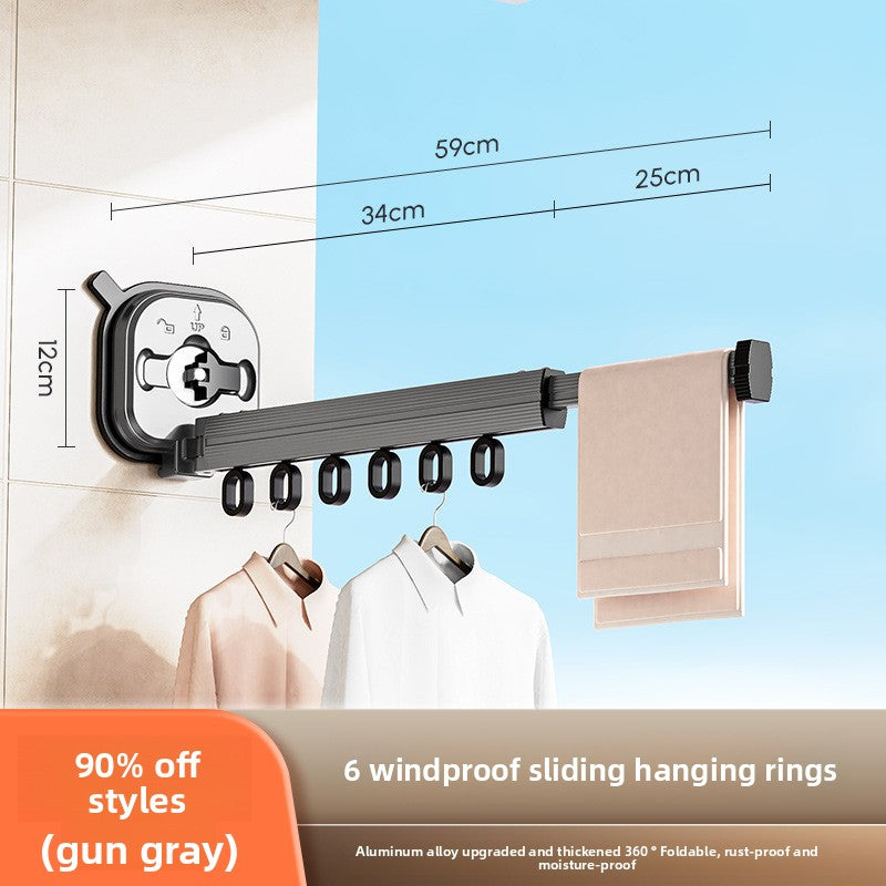 Wall-mounted folding clothes drying rack