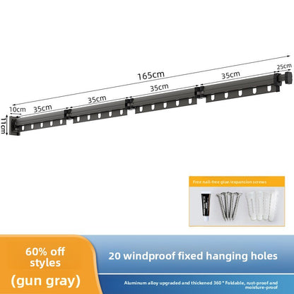 Wall-mounted folding clothes drying rack