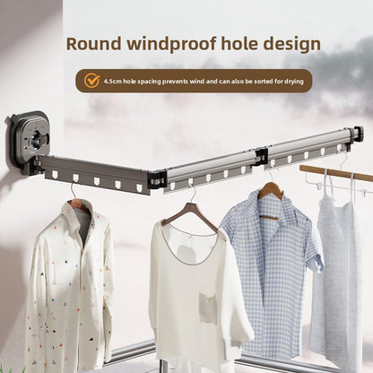 Wall-mounted folding clothes drying rack