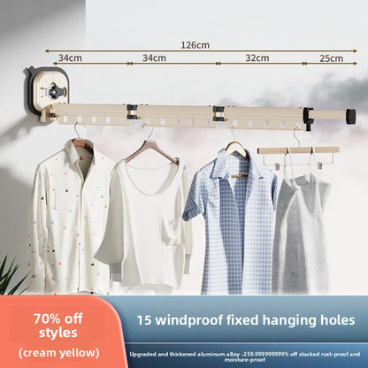 Wall-mounted folding clothes drying rack