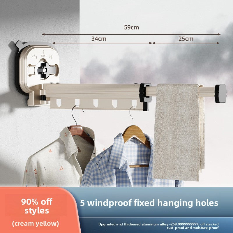 Wall-mounted folding clothes drying rack