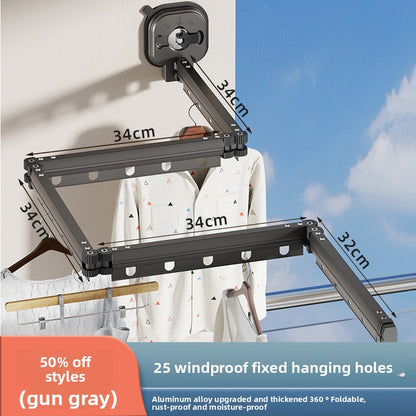 Wall-mounted folding clothes drying rack