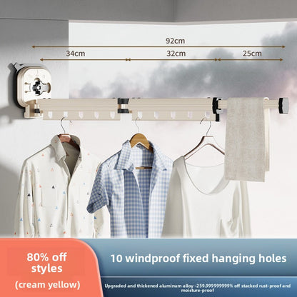 Wall-mounted folding clothes drying rack