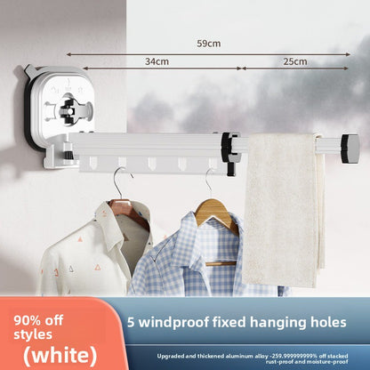 Wall-mounted folding clothes drying rack