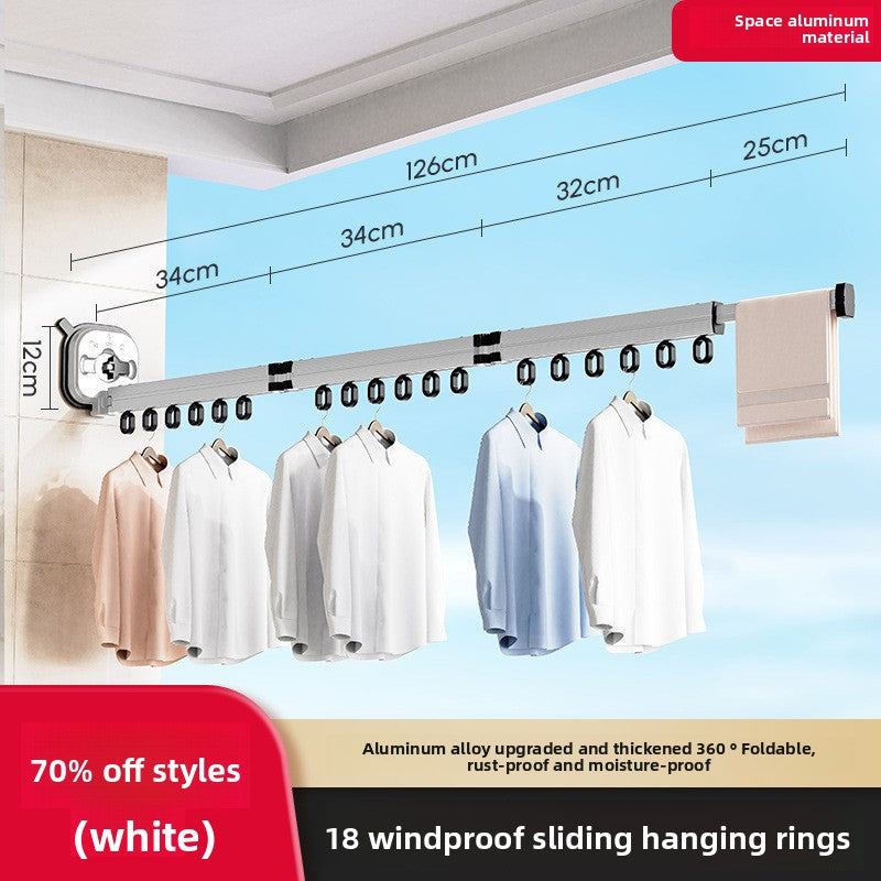 Wall-mounted folding clothes drying rack