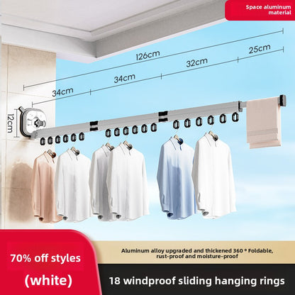 Wall-mounted folding clothes drying rack