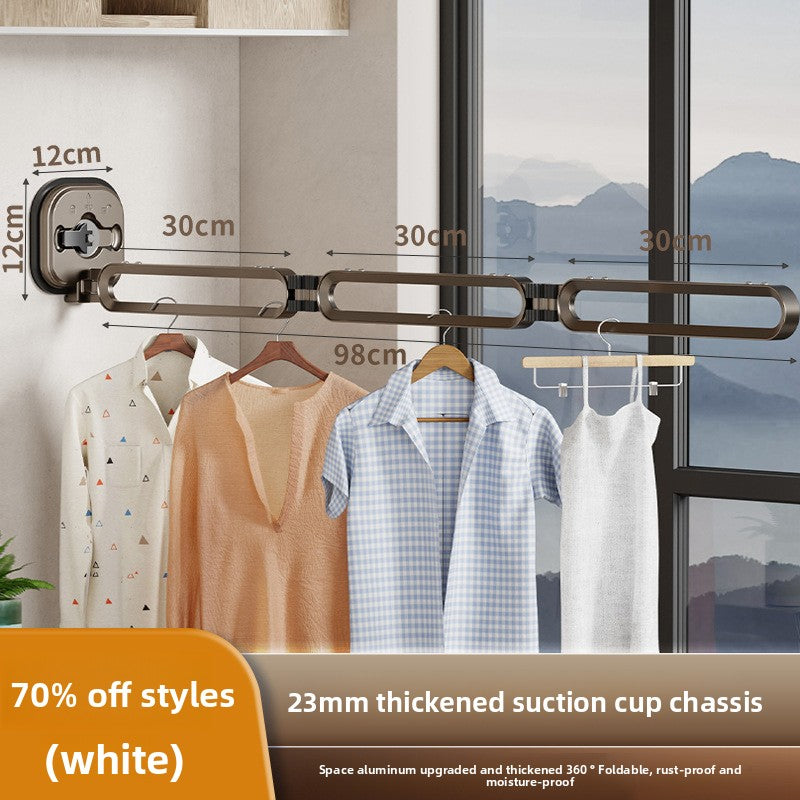 Wall-mounted folding clothes drying rack