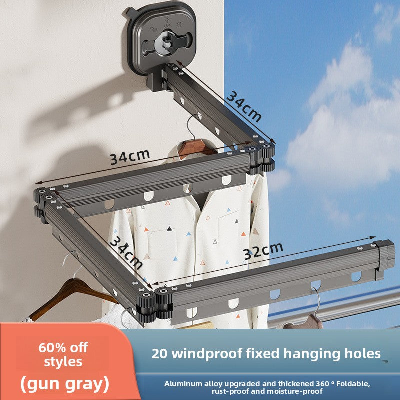 Wall-mounted folding clothes drying rack