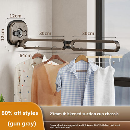Wall-mounted folding clothes drying rack