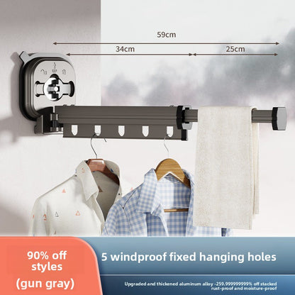 Wall-mounted folding clothes drying rack