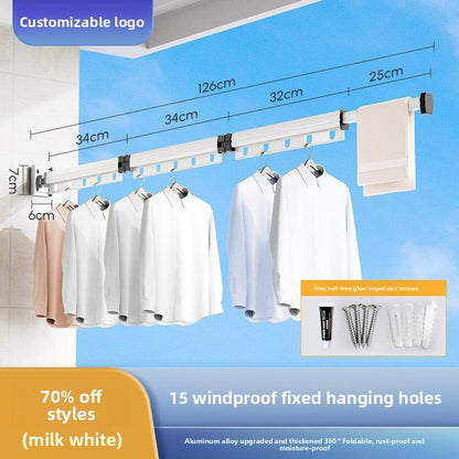 Wall-mounted folding clothes drying rack