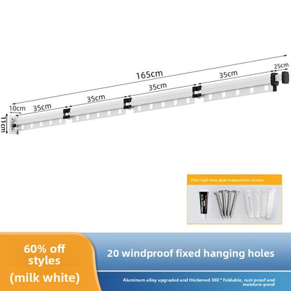 Wall-mounted folding clothes drying rack