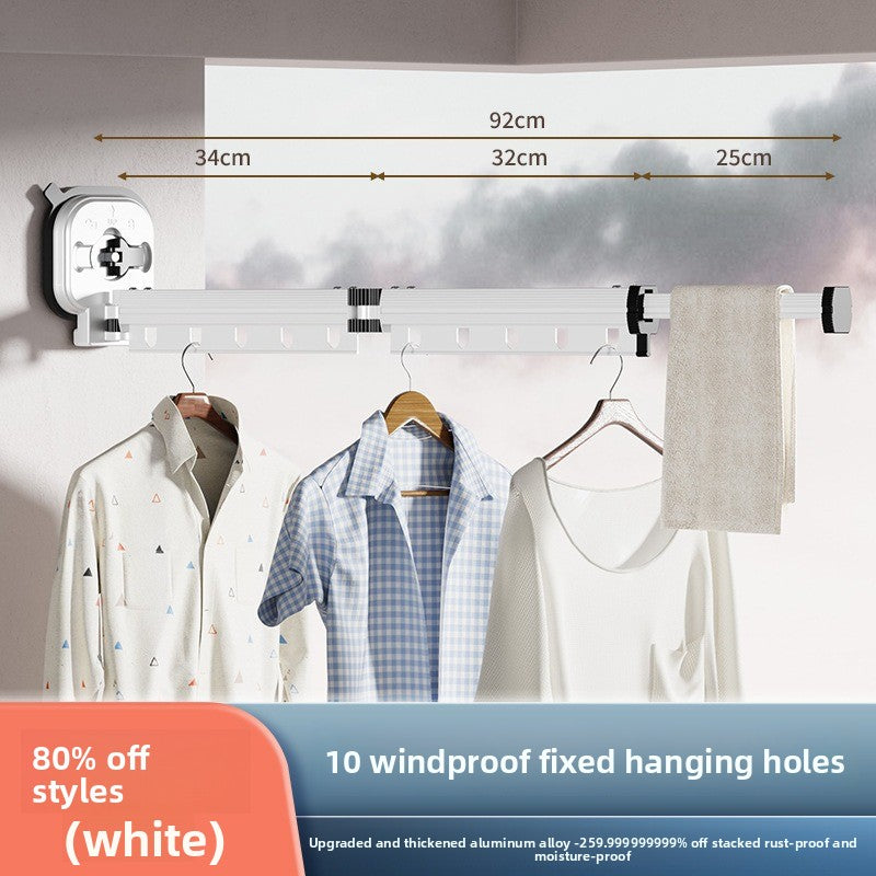Wall-mounted folding clothes drying rack