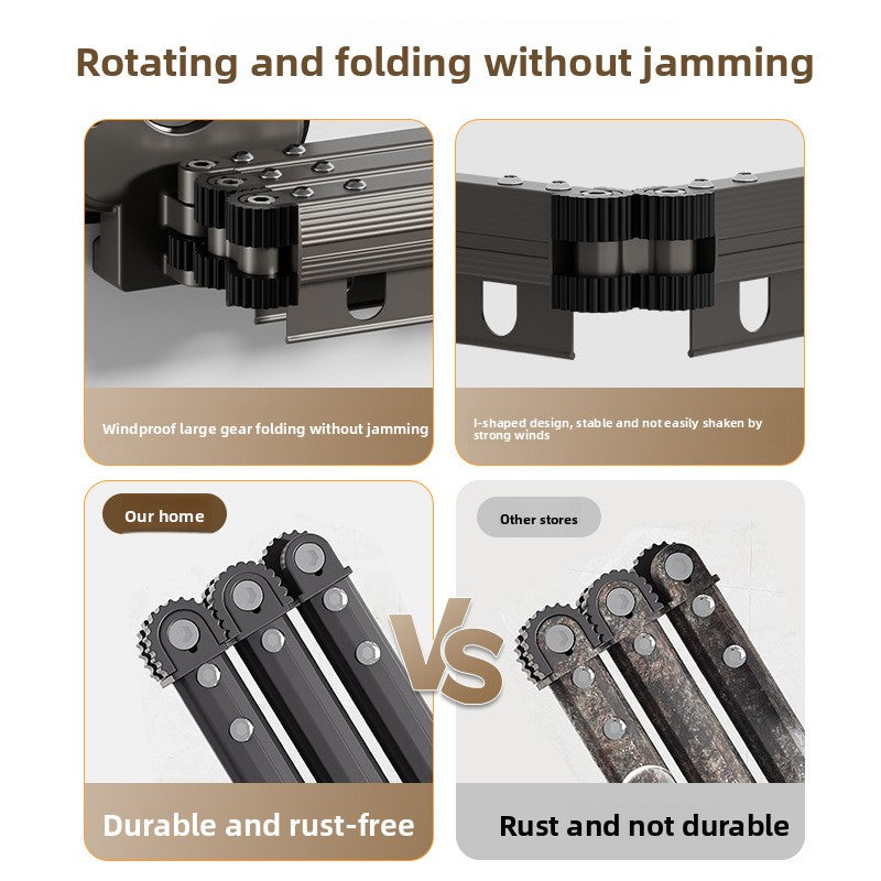 Wall-mounted folding clothes drying rack