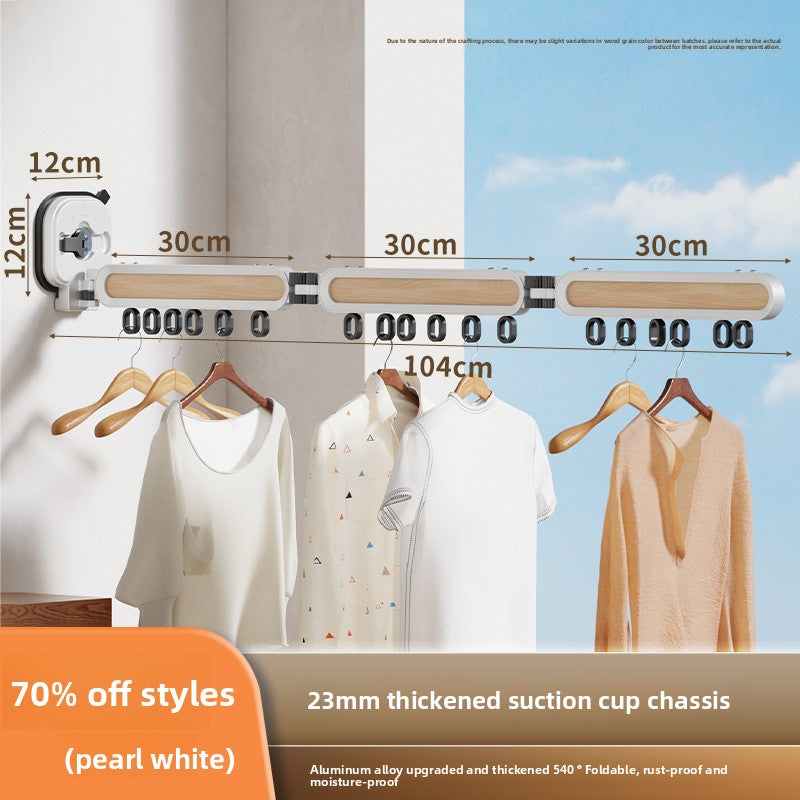 Wall-mounted folding clothes drying rack