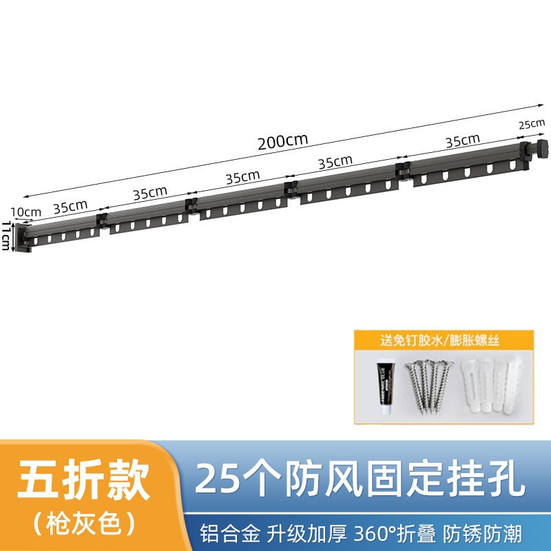 Wall-mounted folding clothes drying rack