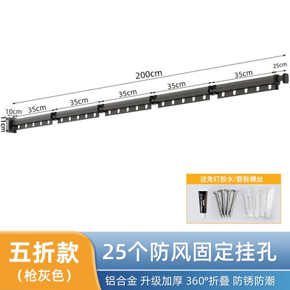 Wall-mounted folding clothes drying rack